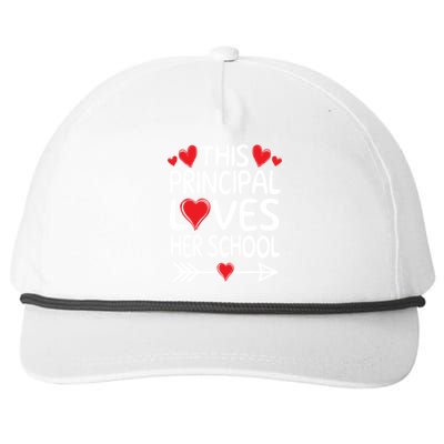 This Principal Loves Her School Valentines Day Class Hearts Gift Snapback Five-Panel Rope Hat