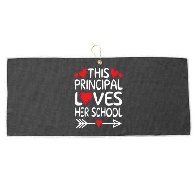 This Principal Loves Her School Valentines Day Class Hearts Gift Large Microfiber Waffle Golf Towel