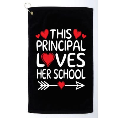 This Principal Loves Her School Valentines Day Class Hearts Gift Platinum Collection Golf Towel