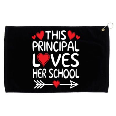 This Principal Loves Her School Valentines Day Class Hearts Gift Grommeted Golf Towel