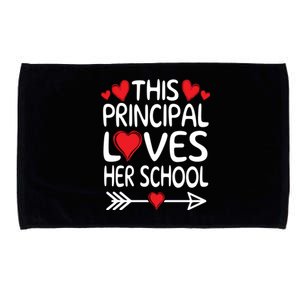 This Principal Loves Her School Valentines Day Class Hearts Gift Microfiber Hand Towel