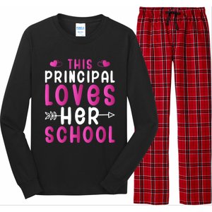 This Principal Loves Her School Valentines Day Gift Cute Gift Long Sleeve Pajama Set