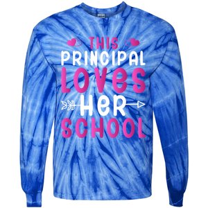 This Principal Loves Her School Valentines Day Gift Cute Gift Tie-Dye Long Sleeve Shirt