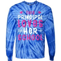 This Principal Loves Her School Valentines Day Gift Cute Gift Tie-Dye Long Sleeve Shirt