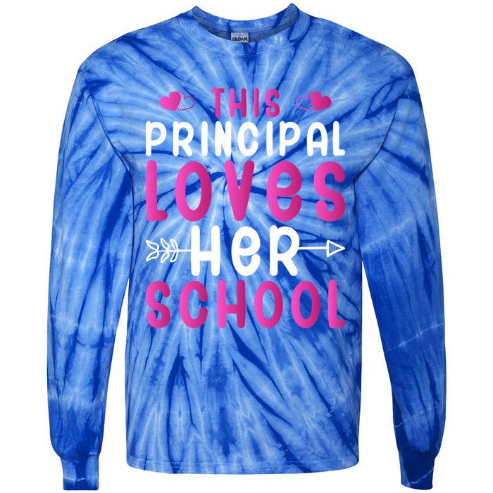 This Principal Loves Her School Valentines Day Gift Cute Gift Tie-Dye Long Sleeve Shirt