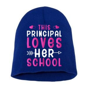 This Principal Loves Her School Valentines Day Gift Cute Gift Short Acrylic Beanie