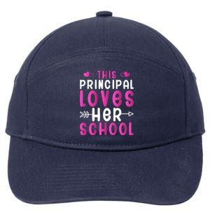 This Principal Loves Her School Valentines Day Gift Cute Gift 7-Panel Snapback Hat