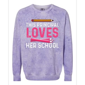 This Principal Loves Her School Best Principal Colorblast Crewneck Sweatshirt