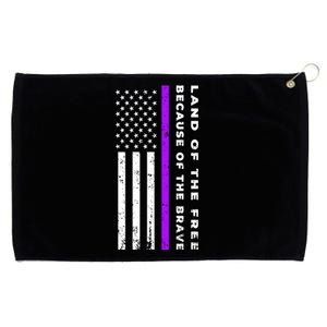 Thin Purple Line Land Of The Free Because Of The Brave Gift Grommeted Golf Towel