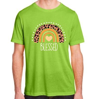 Thankful Pumpkin Leopard Boho Rainbow Happy Thanksgiving Adult ChromaSoft Performance T-Shirt