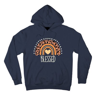 Thankful Pumpkin Leopard Boho Rainbow Happy Thanksgiving Hoodie