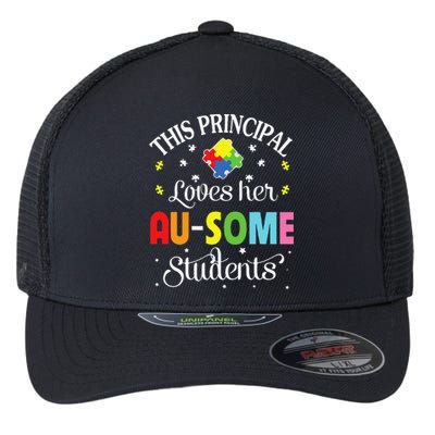 This Principal Loves Her Ausome Autism Awesome Student Flexfit Unipanel Trucker Cap