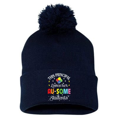 This Principal Loves Her Ausome Autism Awesome Student Pom Pom 12in Knit Beanie