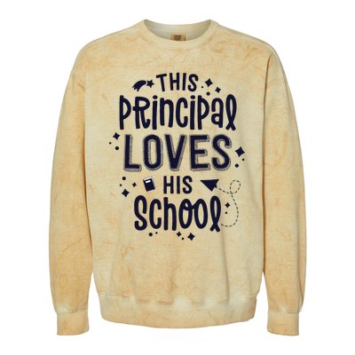 This Principal Loves His School Back to School Administrator Colorblast Crewneck Sweatshirt