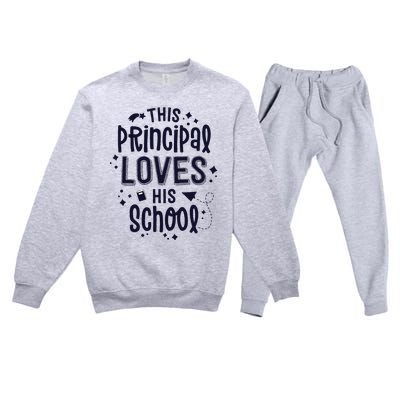 This Principal Loves His School Back to School Administrator Premium Crewneck Sweatsuit Set