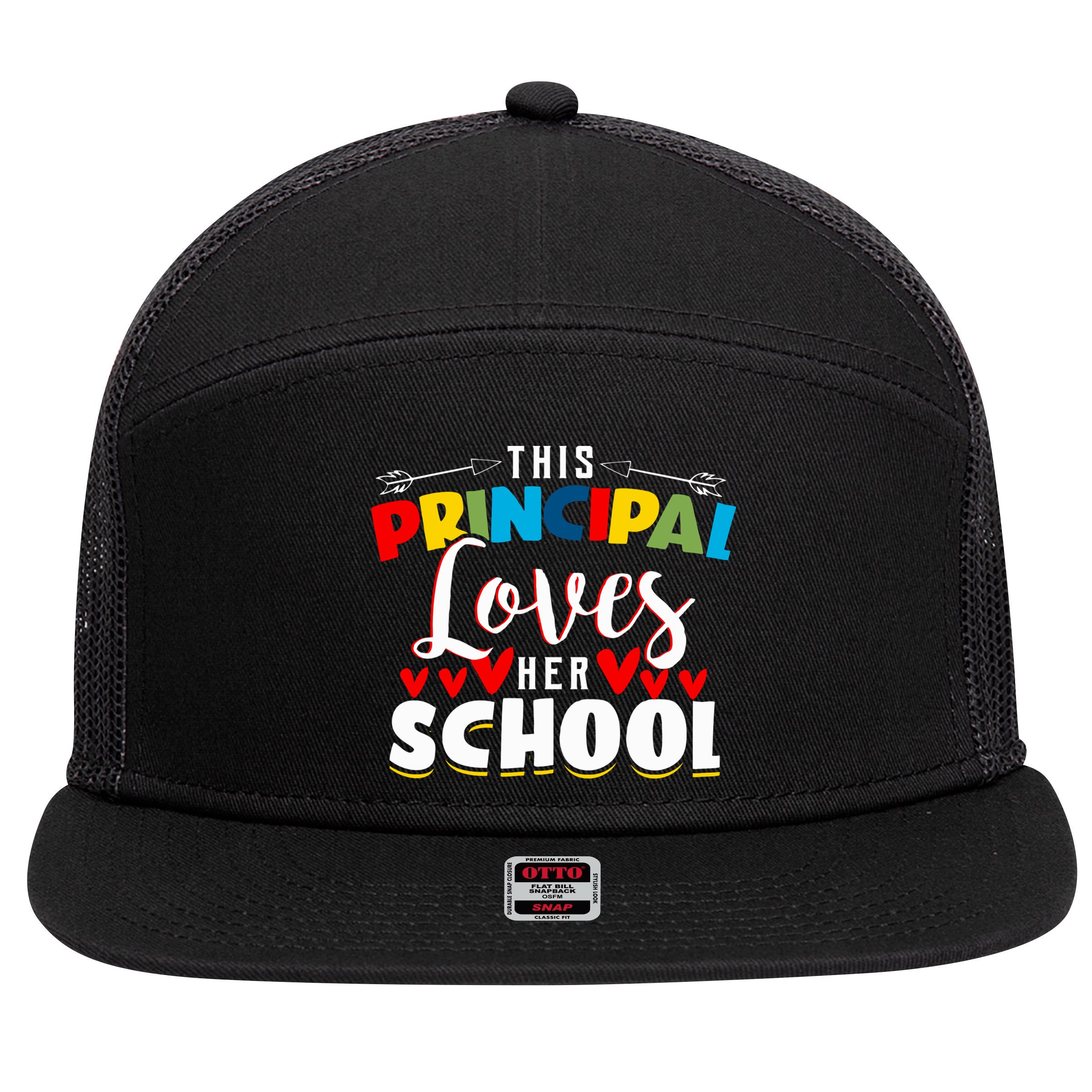 This Principal Loves Her School Principal Day Best Principal Cute Gift 7 Panel Mesh Trucker Snapback Hat