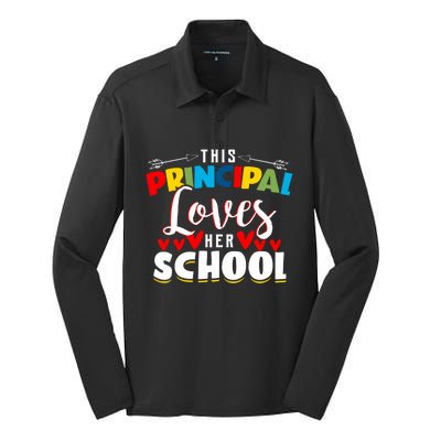 This Principal Loves Her School Principal Day Best Principal Cute Gift Silk Touch Performance Long Sleeve Polo