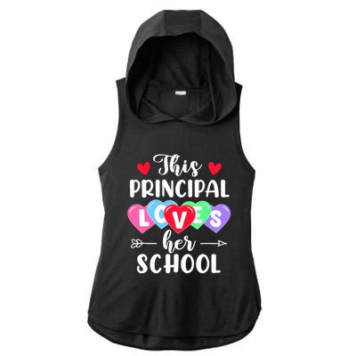 This Principal Loves Her School Gift Funny Valentine's Day Gift Ladies PosiCharge Tri-Blend Wicking Draft Hoodie Tank