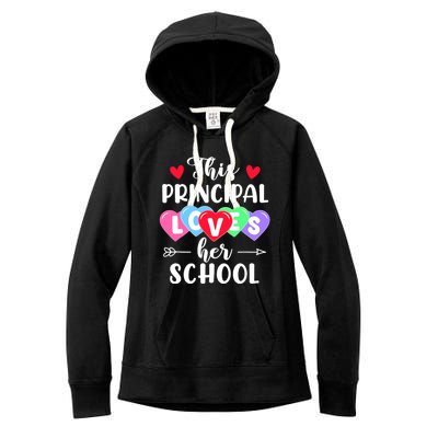 This Principal Loves Her School Gift Funny Valentine's Day Gift Women's Fleece Hoodie