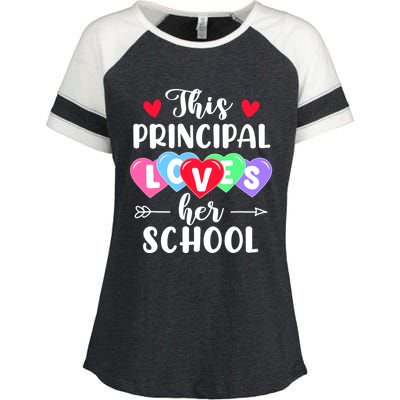 This Principal Loves Her School Gift Funny Valentine's Day Gift Enza Ladies Jersey Colorblock Tee