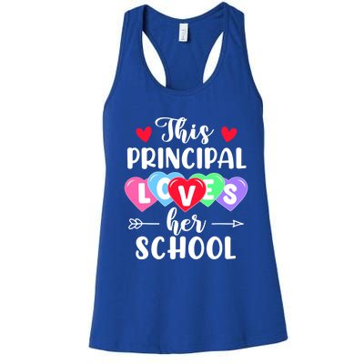 This Principal Loves Her School Gift Funny Valentine's Day Gift Women's Racerback Tank