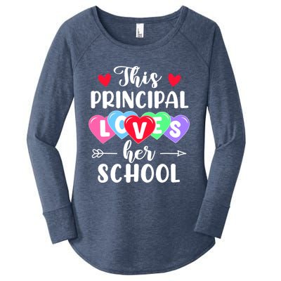 This Principal Loves Her School Gift Funny Valentine's Day Gift Women's Perfect Tri Tunic Long Sleeve Shirt