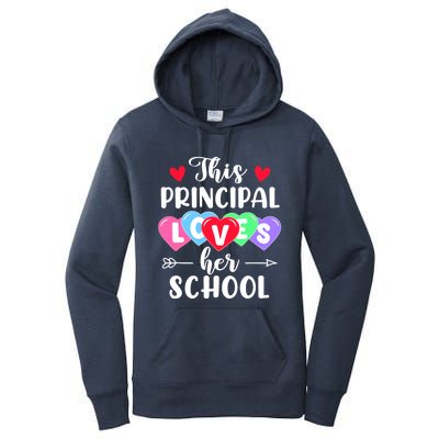 This Principal Loves Her School Gift Funny Valentine's Day Gift Women's Pullover Hoodie