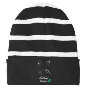 The Plantbased Ladies Loving A Plantbased Lifestyle Striped Beanie with Solid Band