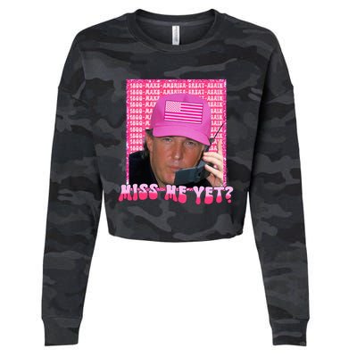 Trump Pink Miss Me Yet Trump 2024 Cropped Pullover Crew