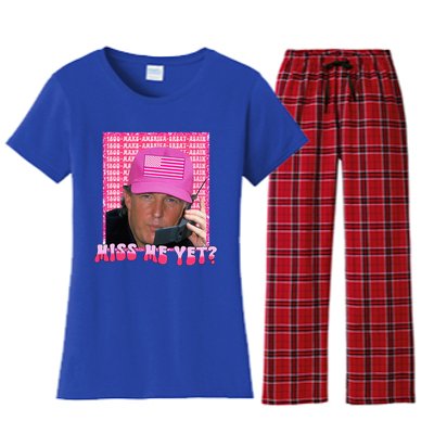 Trump Pink Miss Me Yet Trump 2024 Women's Flannel Pajama Set