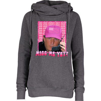 Trump Pink Miss Me Yet Trump 2024 Womens Funnel Neck Pullover Hood