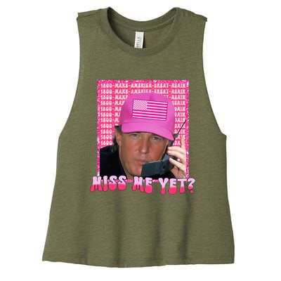 Trump Pink Miss Me Yet Trump 2024 Women's Racerback Cropped Tank