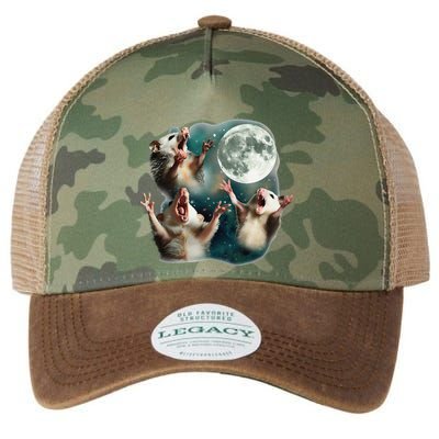 Three Possum Moon 3 Opossum Funny Weird Cursed Meme Legacy Tie Dye Trucker Hat