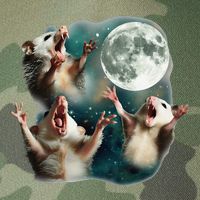 Three Possum Moon 3 Opossum Funny Weird Cursed Meme Legacy Tie Dye Trucker Hat