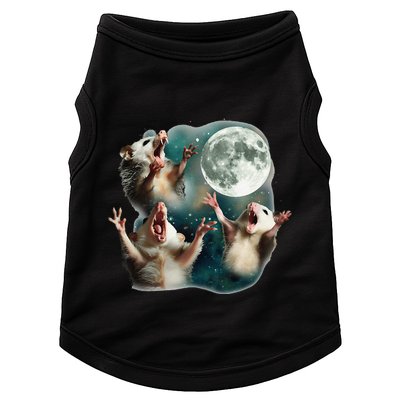 Three Possum Moon 3 Opossum Funny Weird Cursed Meme Doggie Tank