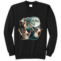 Three Possum Moon 3 Opossum Funny Weird Cursed Meme Sweatshirt
