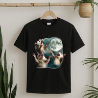 Three Possum Moon 3 Opossum Funny Weird Cursed Meme T-Shirt