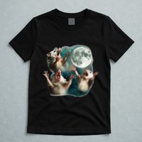 Three Possum Moon 3 Opossum Funny Weird Cursed Meme T-Shirt