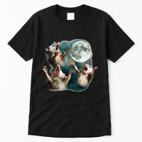 Three Possum Moon 3 Opossum Funny Weird Cursed Meme Tall T-Shirt