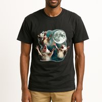 Three Possum Moon 3 Opossum Funny Weird Cursed Meme Tall T-Shirt