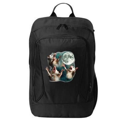 Three Possum Moon 3 Opossum Funny Weird Cursed Meme City Backpack