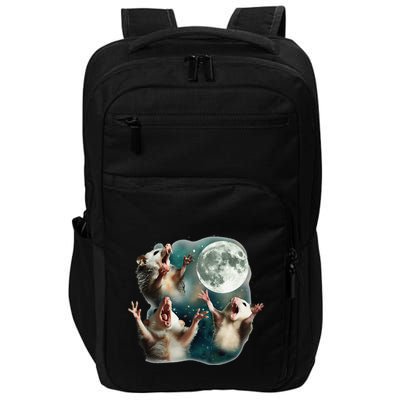 Three Possum Moon 3 Opossum Funny Weird Cursed Meme Impact Tech Backpack