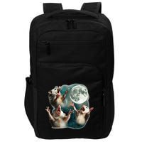 Three Possum Moon 3 Opossum Funny Weird Cursed Meme Impact Tech Backpack