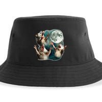 Three Possum Moon 3 Opossum Funny Weird Cursed Meme Sustainable Bucket Hat