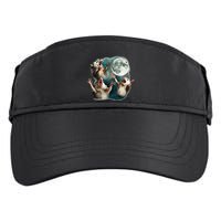 Three Possum Moon 3 Opossum Funny Weird Cursed Meme Adult Drive Performance Visor