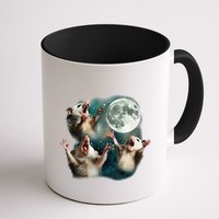 Three Possum Moon 3 Opossum Funny Weird Cursed Meme Mug