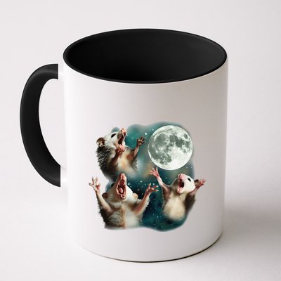 Three Possum Moon 3 Opossum Funny Weird Cursed Meme Mug