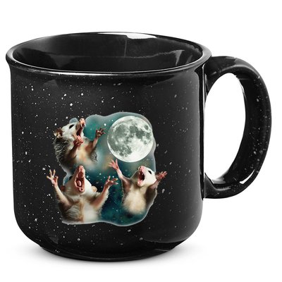 Three Possum Moon 3 Opossum Funny Weird Cursed Meme 15oz Campfire Ceramic Mug