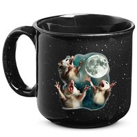 Three Possum Moon 3 Opossum Funny Weird Cursed Meme 15oz Campfire Ceramic Mug