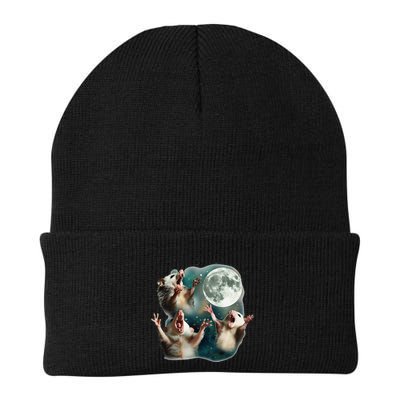 Three Possum Moon 3 Opossum Funny Weird Cursed Meme Beanie